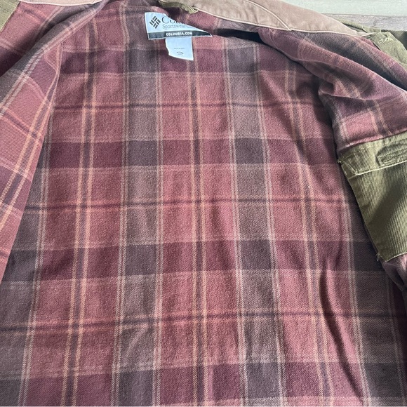 Columbia VTG River Lodge Men XL Heavy Canvas Lined Hunting Jacket Leather Collar - Picture 4 of 16